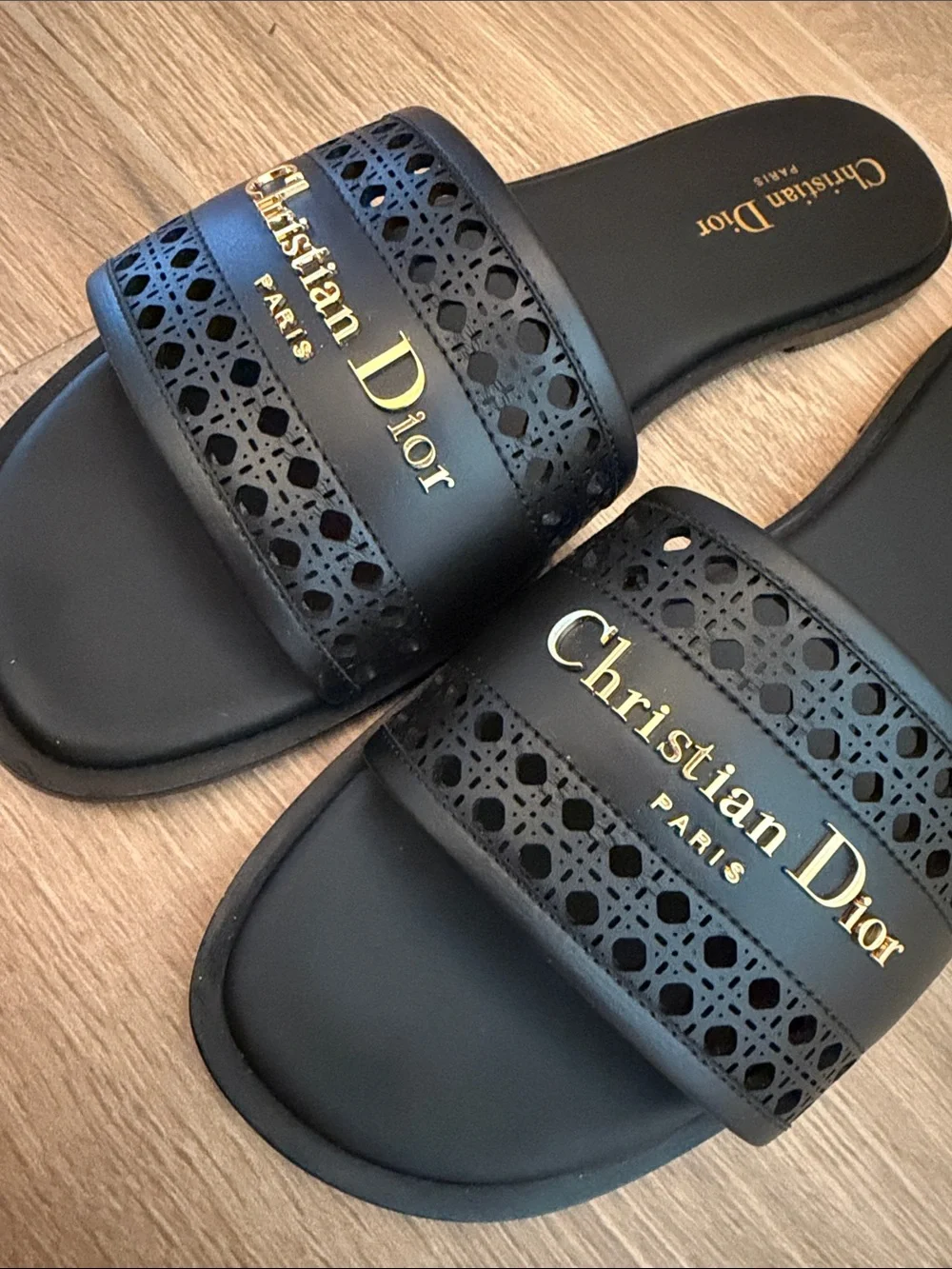Dior D-Lane Slide Sandals leather EU39